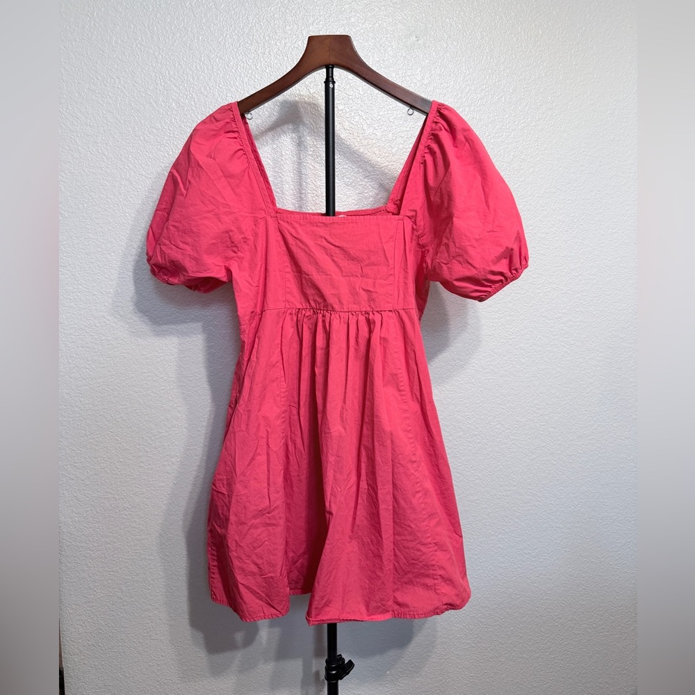 Draper James 100% Cotton Puff Sleeve Mini Sun Dress in ‘Hibiscus’ - Women’s L